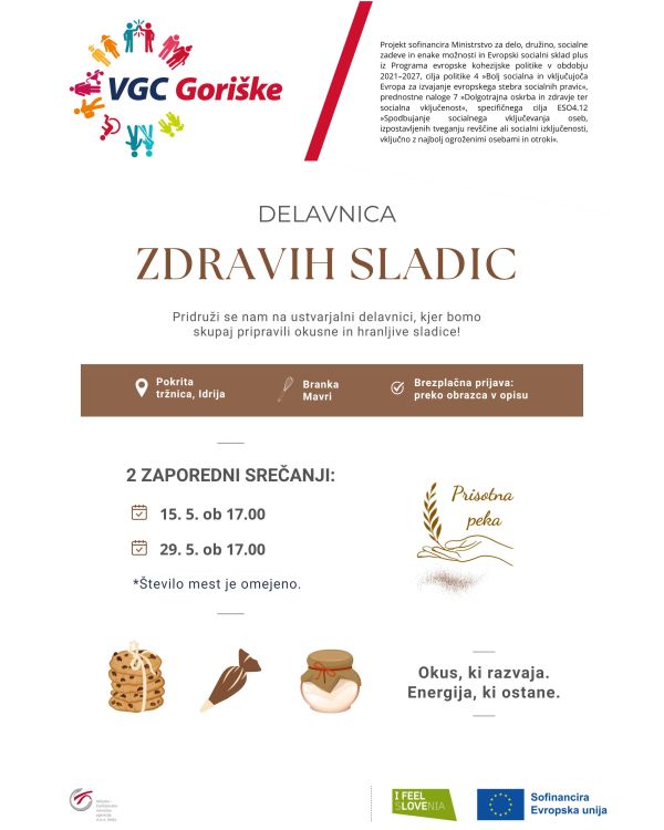 Priprava zdravih sladic - Ustvarjalna kuharska delavnica
